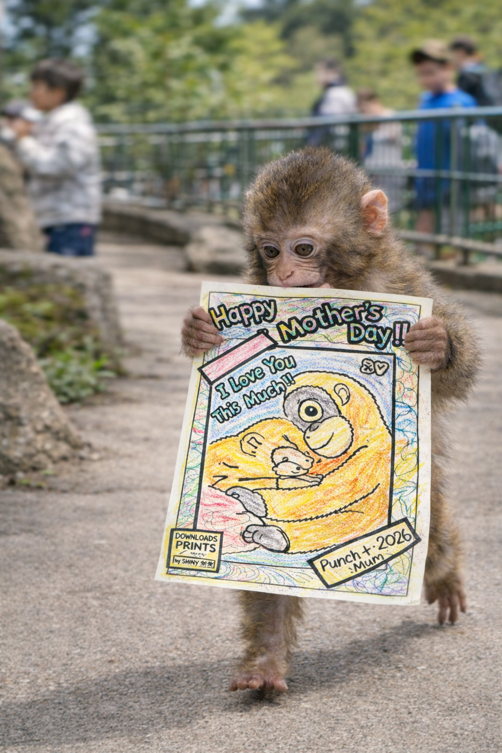 Punch Viral Monkey Mothers Day Card