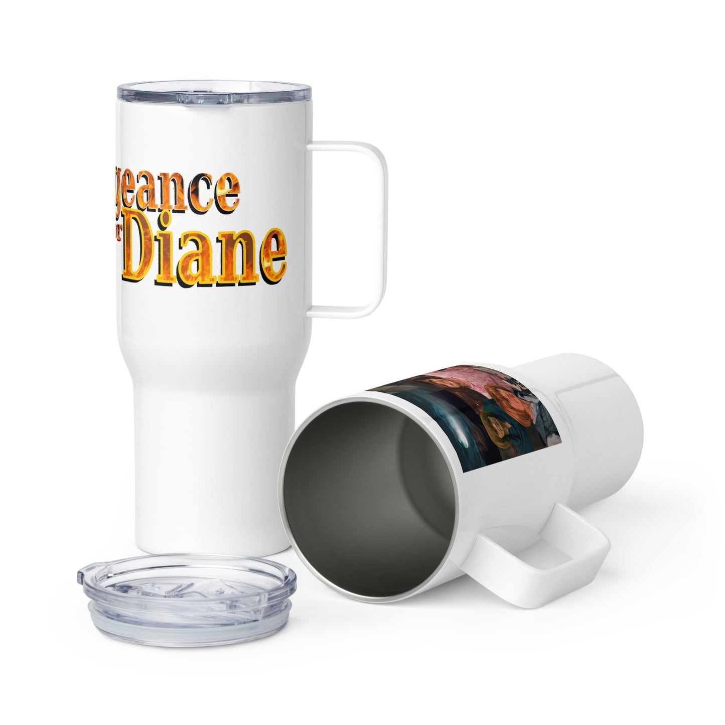Travel mug with a handle
