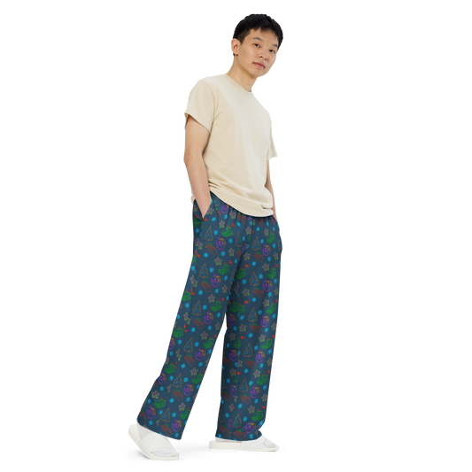 All-over print unisex wide-leg pants