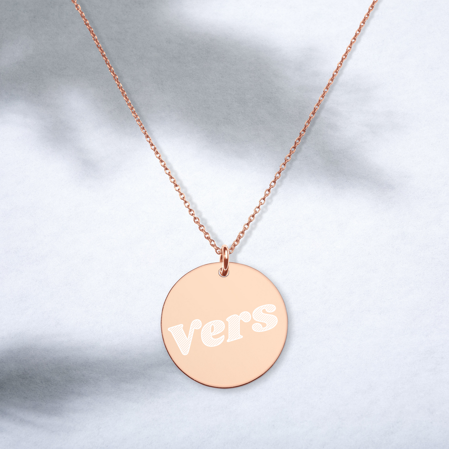 Engraved Silver Disc Necklace