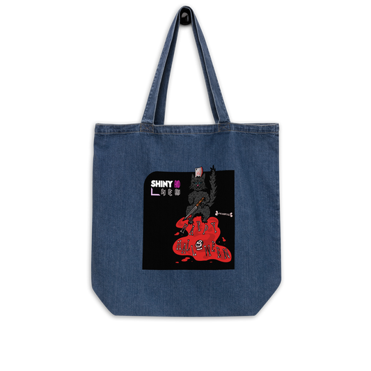 Organic denim tote bag