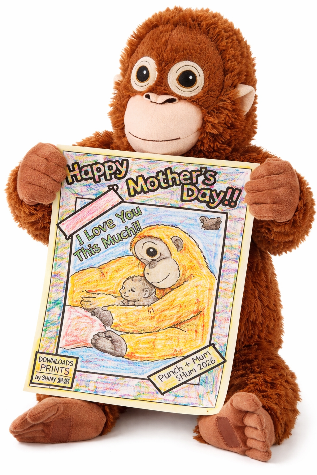 Punch The Viral Monkey Mothers Day Card