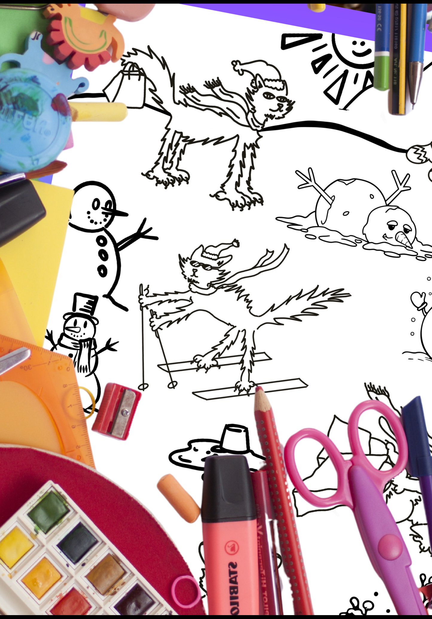 Digital Download Christmas Cats (colouring book)