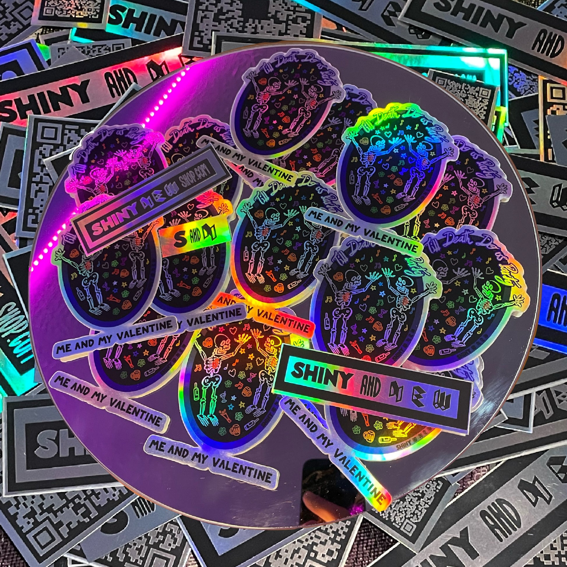 holographic valentines cards Valentines Day sticker – Shiny and New Stickers