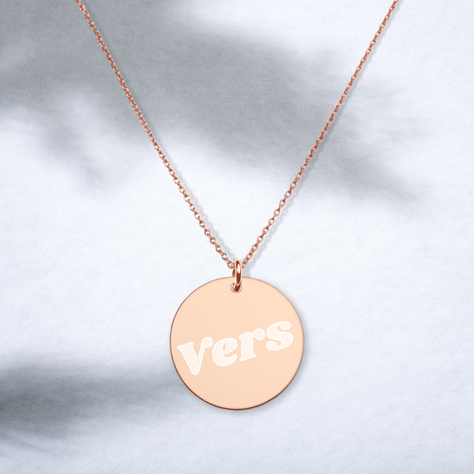 Engraved Silver Disc Necklace