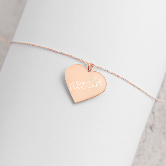 Engraved Silver Heart Necklace