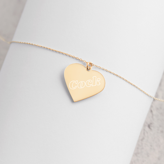 Engraved Silver Heart Necklace