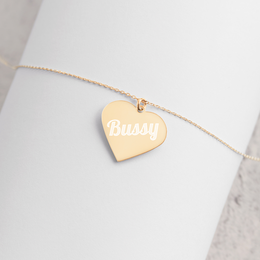 Engraved Silver Heart Necklace