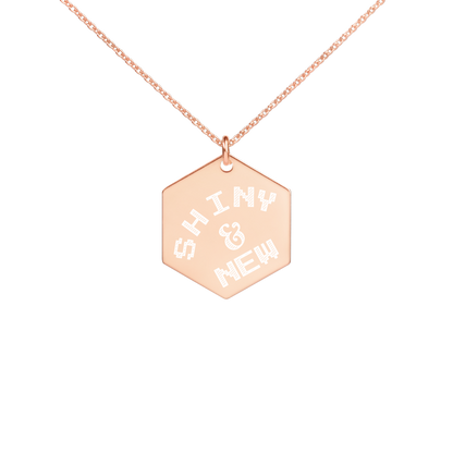 Engraved Silver Hexagon Necklace