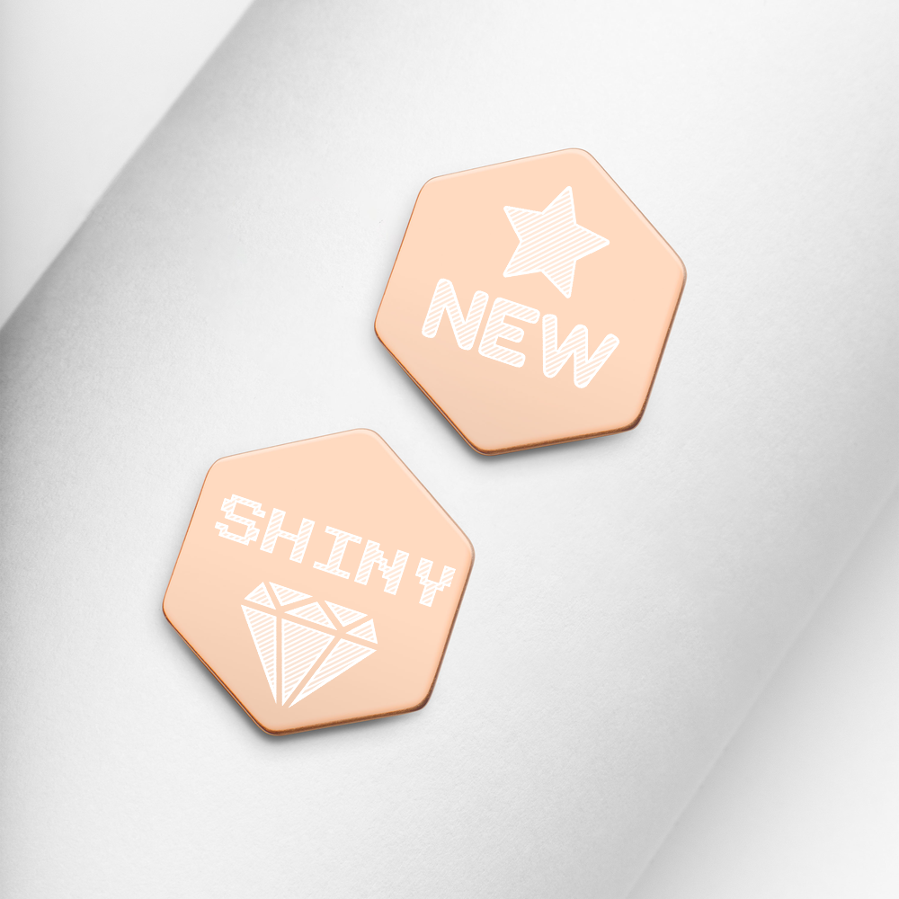 Sterling Silver Hexagon Stud Earrings